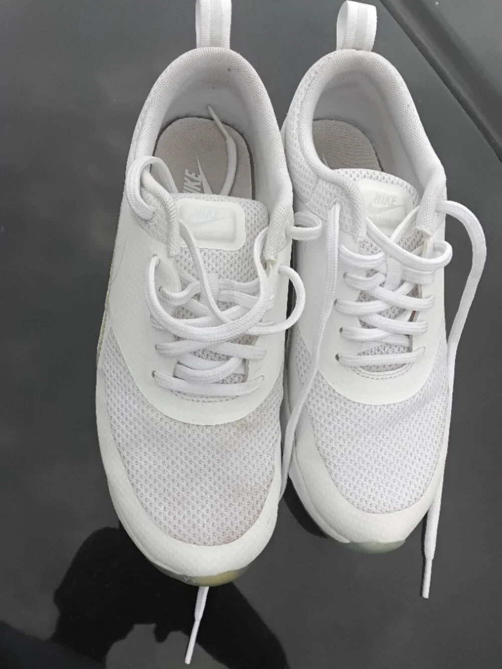 Nike Air Max Thea Triple White Sneaker 8 Womens Lace Up Shoes